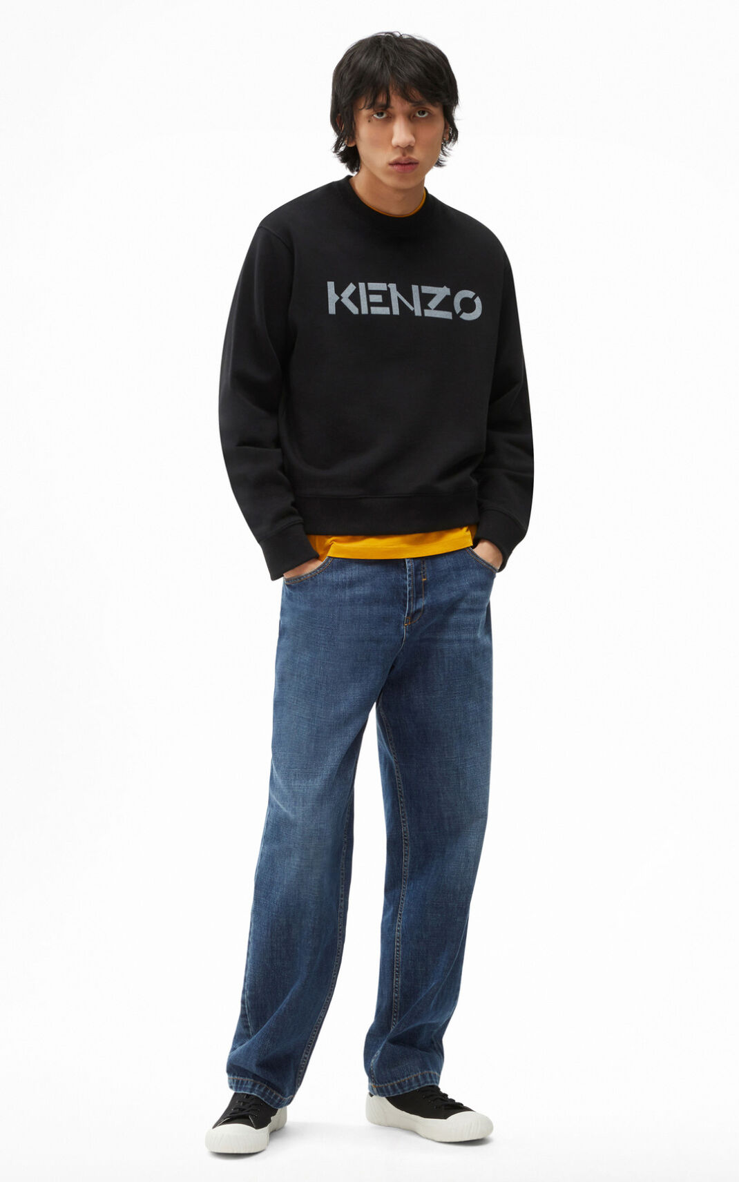 Kenzo Logo Sweatshirt Black For Mens 9830NXZGV
